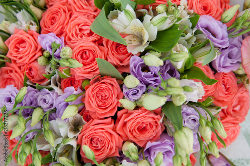 bouquet of roses and various flowers