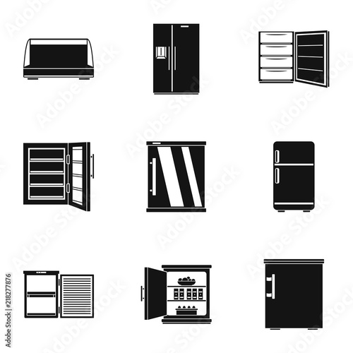 Icebox icons set. Simple set of 9 icebox vector icons for web isolated on white background