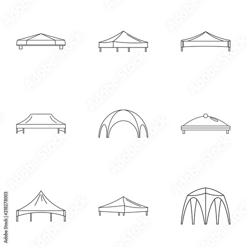 Bridge valance icons set. Outline set of 9 bridge valance vector icons for web isolated on white background