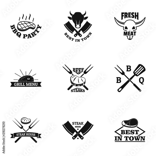 Livestock logo set. Simple set of 9 livestock vector logo for web isolated on white background