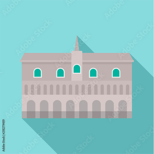 Historical building in city icon. Flat illustration of historical building in city vector icon for web design