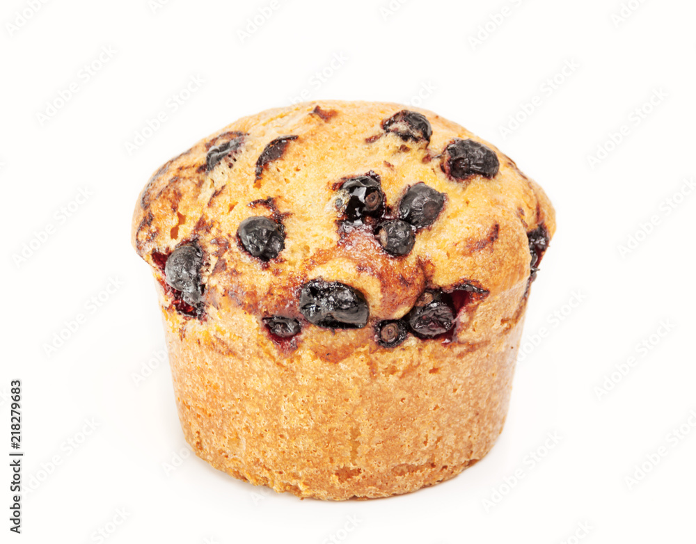 Blueberry muffins on white background Blueberry muffins on white background