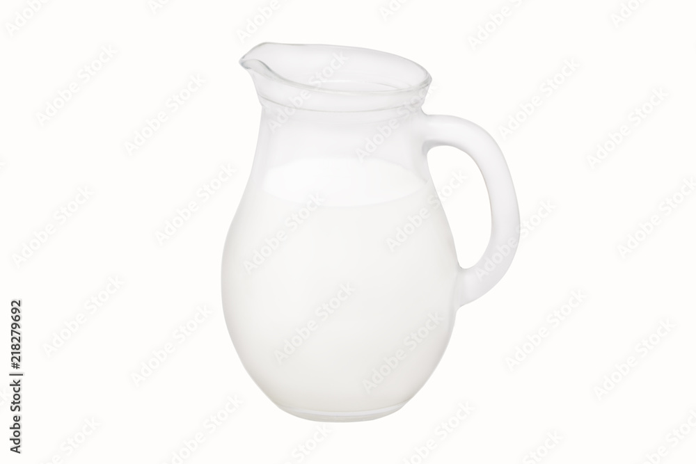 Glass jug of fresh milk isolated Glass jug of fresh milk isolated