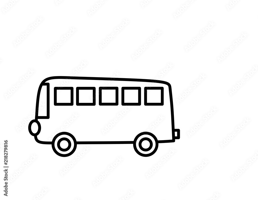バス(線画)