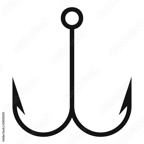 Double fish hook icon. Simple illustration of double fish hook vector icon for web design isolated on white background