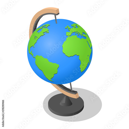 Geography globe earth school icon. Isometric of geography globe earth school vector icon for web design isolated on white background