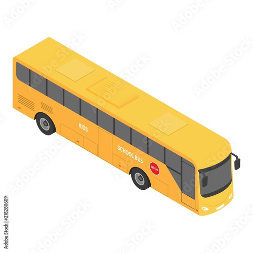 Europe school bus icon. Isometric of europe school bus vector icon for web design isolated on white background