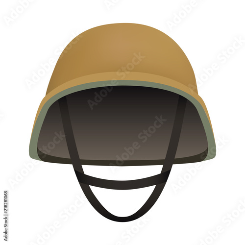 Front of desert helmet mockup. Realistic illustration of front of desert helmet vector mockup for web design isolated on white background © anatolir