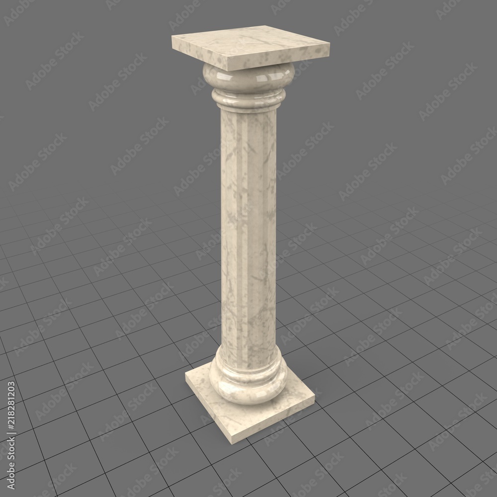 Fluted column with capital Stock 3D asset Adobe Stock