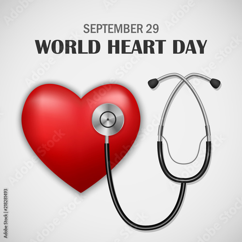 World heart day concept background. Realistic illustration of world heart day vector concept background for web design