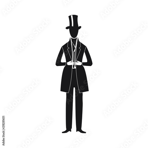 Old gentleman symbol icon black on white background
