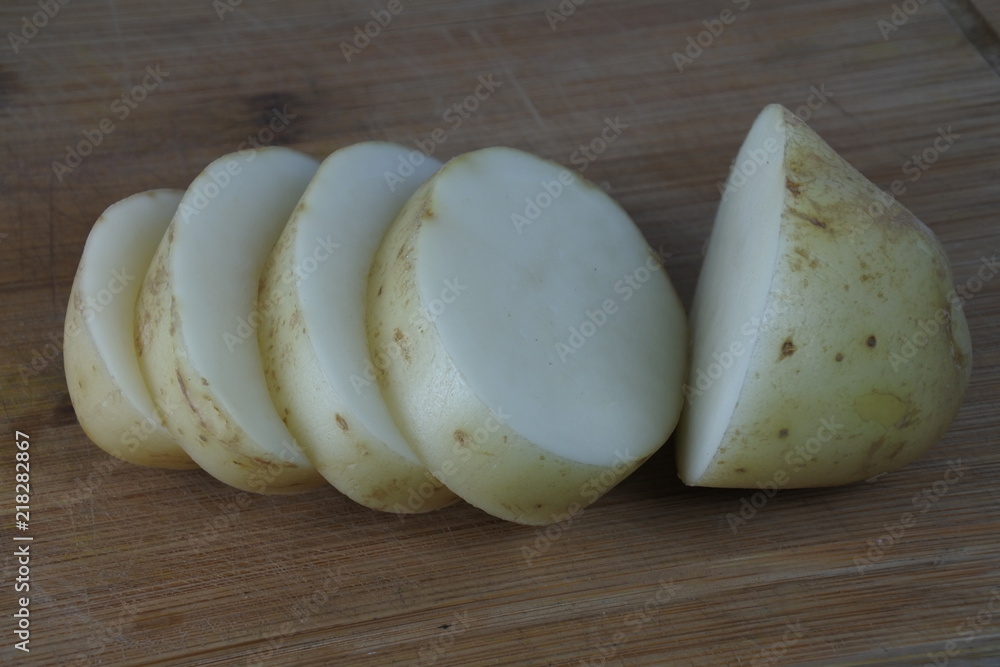 Sliced white potato