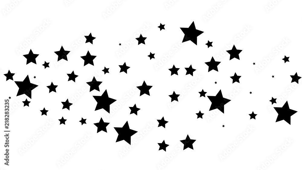 Abstract Background with Many Random Falling Golden Stars Confetti .