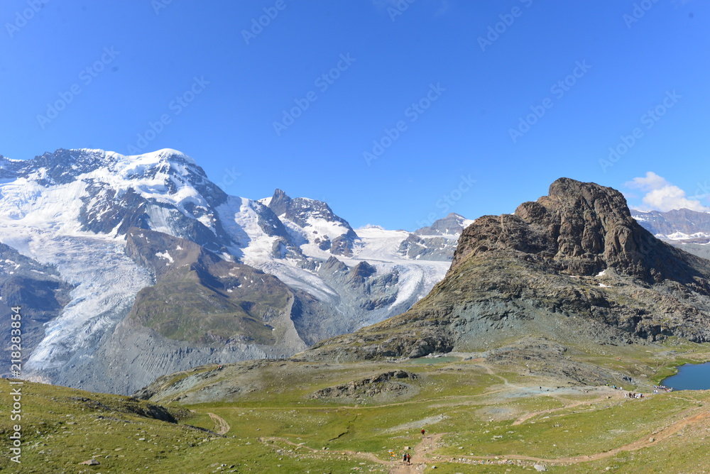 Gebirgsmassiv Monte Rosa in den Walliser Alpen Gebirgsmassiv Monte Rosa in den Walliser Alpen