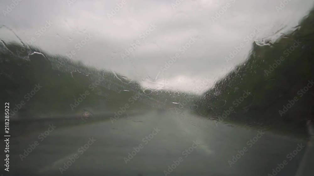 Windshield wiper in the rain Windshield wiper in the rain