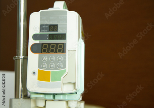 Infusion pump with brown background