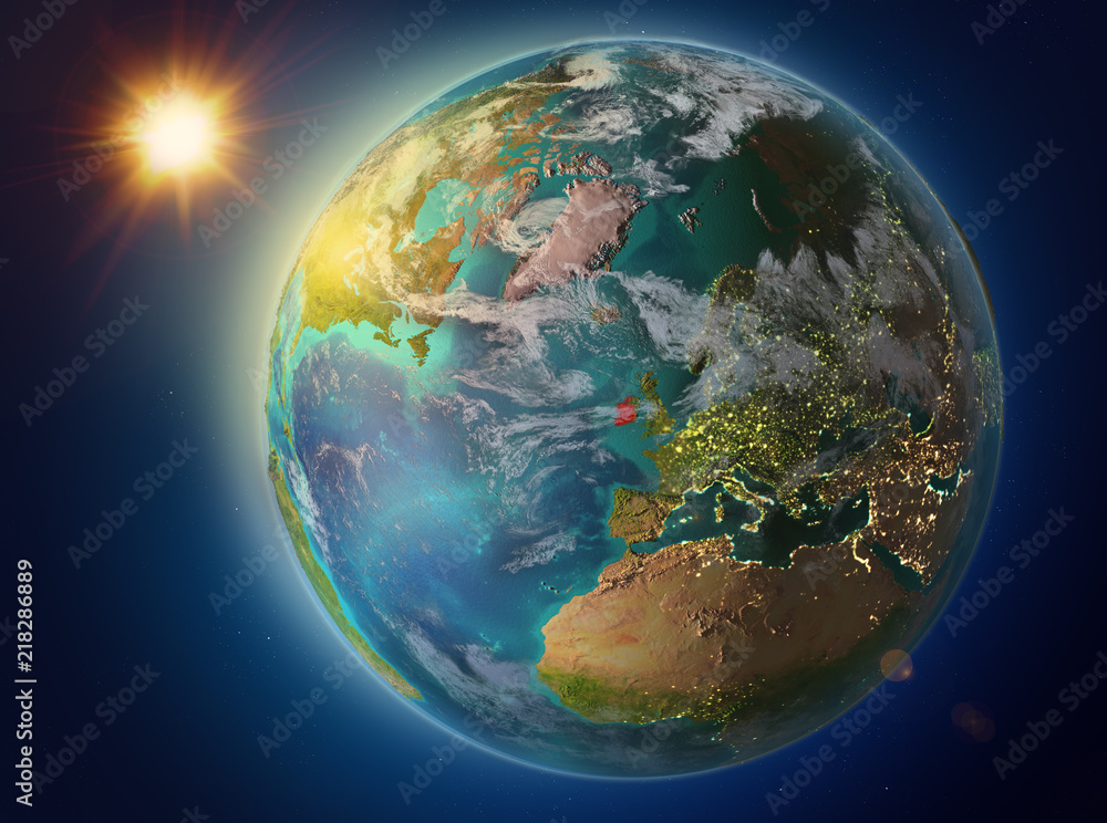 Ireland with sunset on Earth Ireland with sunset on Earth