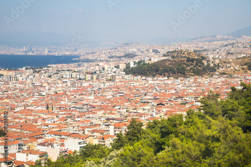 High angle amazing view of Izmir city 