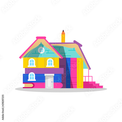 House made of books for children education concept