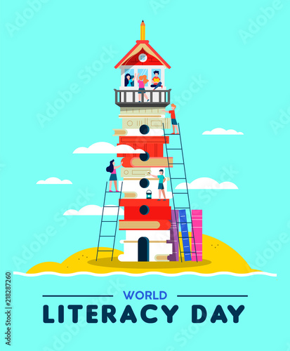 Literacy education concept kids building culture