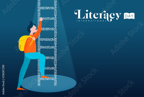 World Literacy Day card for children education