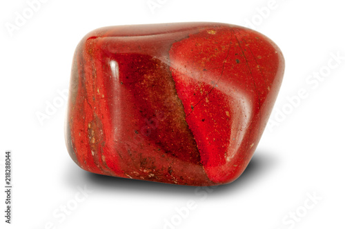 Fotografía Polished rainbow jasper stone isolated on white background