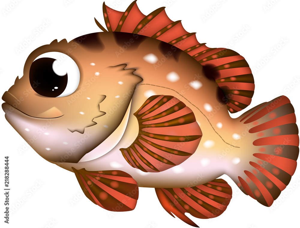 カサゴ イラスト キャラ系 Stock ベクター Adobe Stock