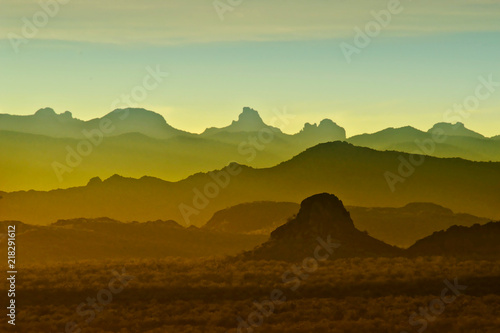 Sunset over mountains in Arizona. 