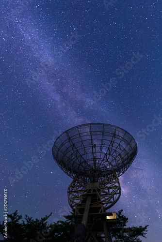 天の川と天体観測所