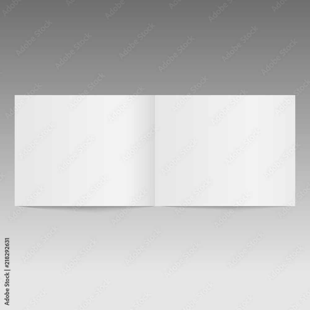 Mockup opened magazine or brochure . Vector