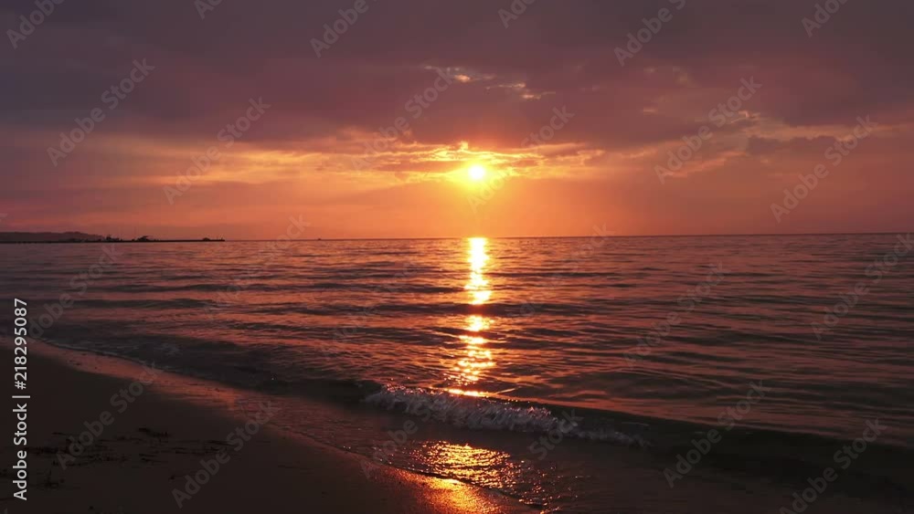 Beautiful view of the sunset at the sea beach, Greece Beautiful view of the sunset at the sea beach, Greece