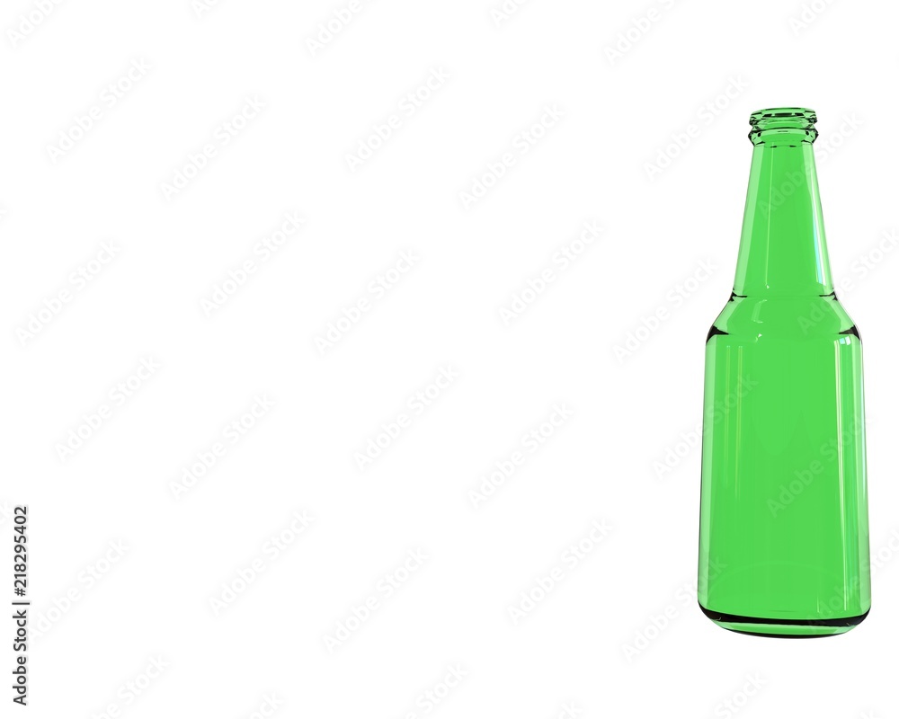 Bottle glass like Jing that break out of the white background illustration 3D. Bottle glass like Jing that break out of the white background illustration 3D.