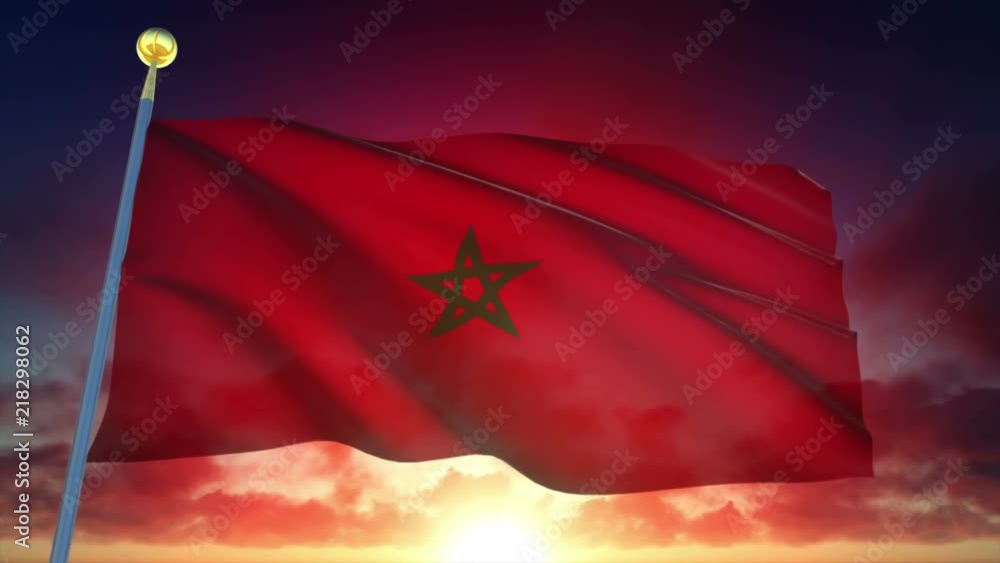 Morocco Flag at Sunset Morocco Flag at Sunset