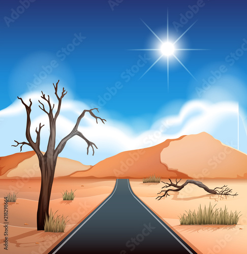 A road at desert