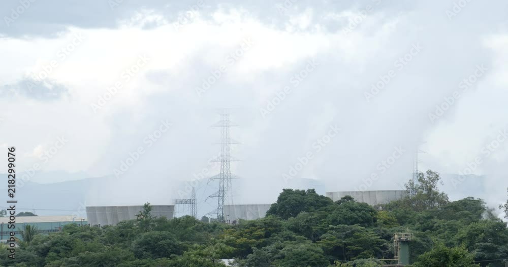 Geothermal Energy Plant covered by trees Geothermal Energy Plant covered by trees