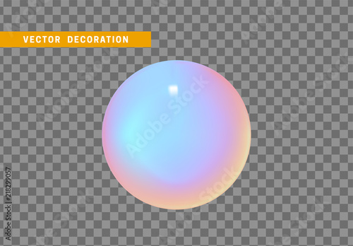 3D sphere colorful isolated on transparent background.