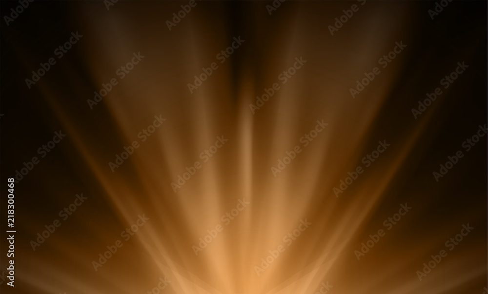 Dark brown smooth light lines abstract background. Vector illust - obrazy, fototapety, plakaty 