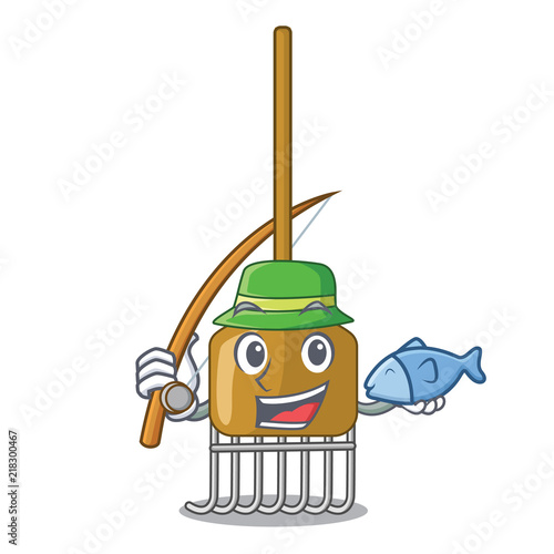 Fishing Garden rake Agriculture tool mascot
