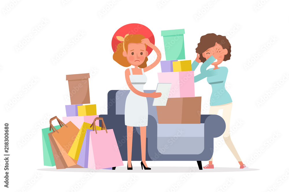 Shopping women characters vector design. no10 Shopping women characters vector design. no10