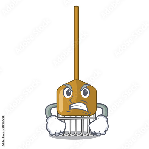 Angry Garden rake Agriculture tool mascot