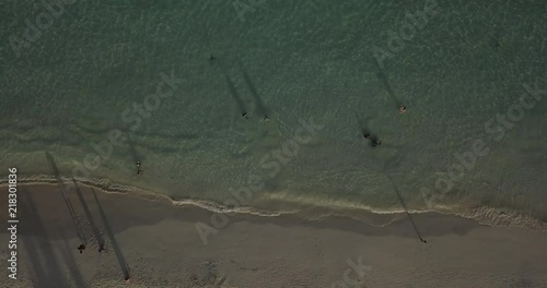 4K Aerial footage of seashore, beach in Philppines. (flat image, no color correction) photo