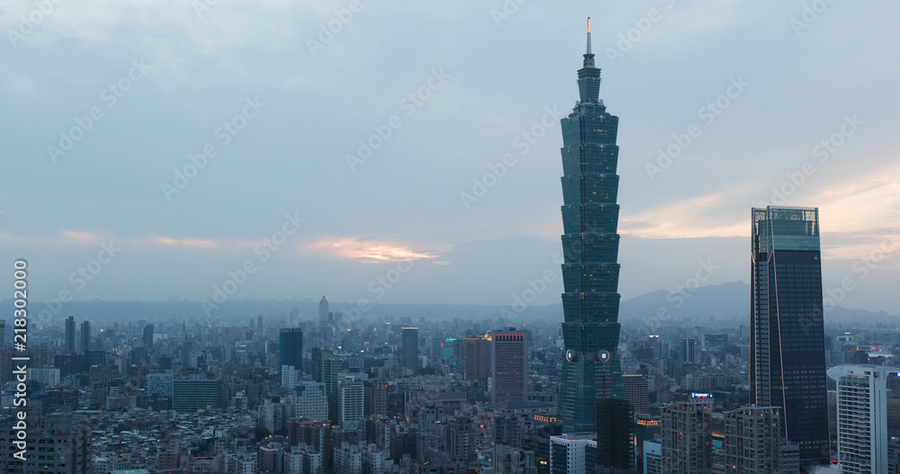 Obraz premium Taipei city at night