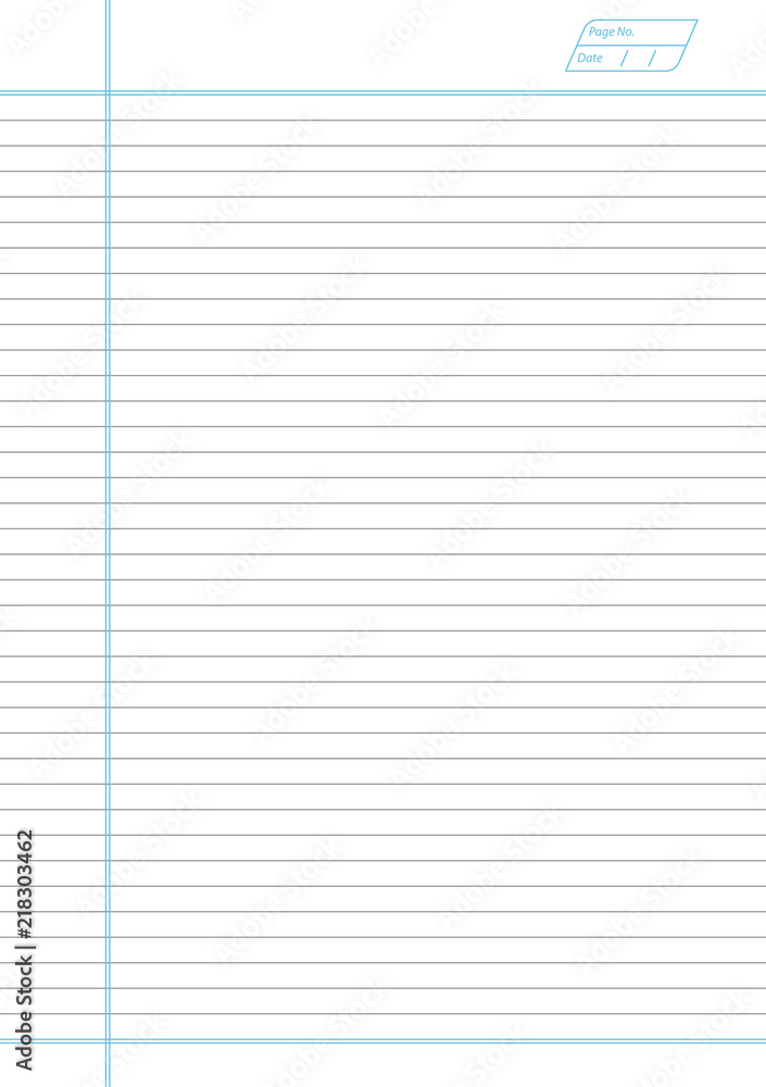 Notebook page light blue 