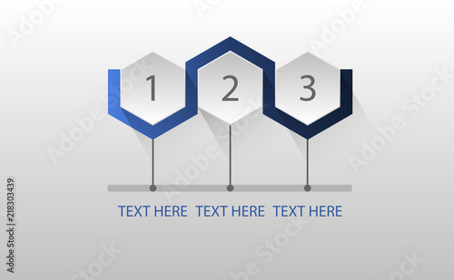 Hexagonal three step infogr...
