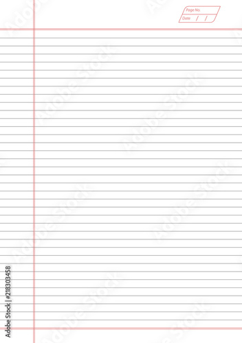 Notebook page light red