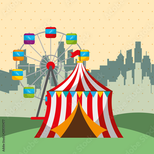 ferris  wheel tent city carnival fun fair festival