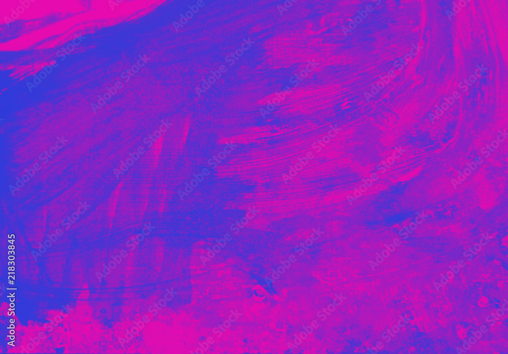 Fototapeta premium blue and pink hand painted brush grunge background texture