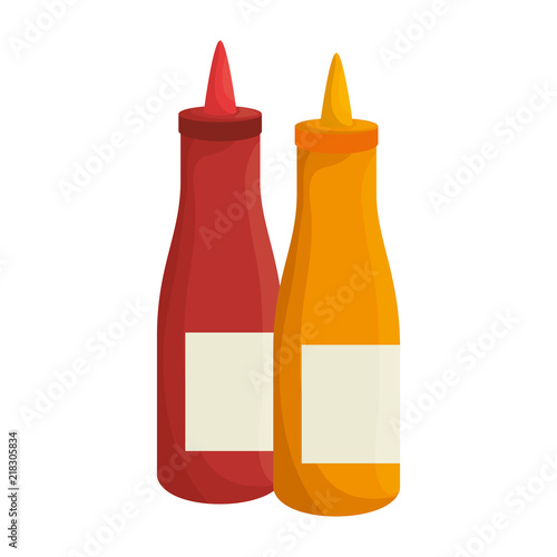 ketchup and mustard bottles
