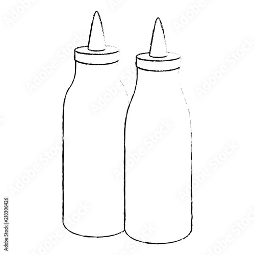 ketchup and mustard bottles