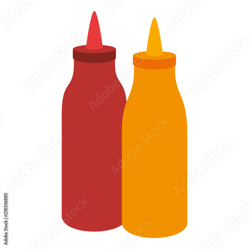 ketchup and mustard bottles